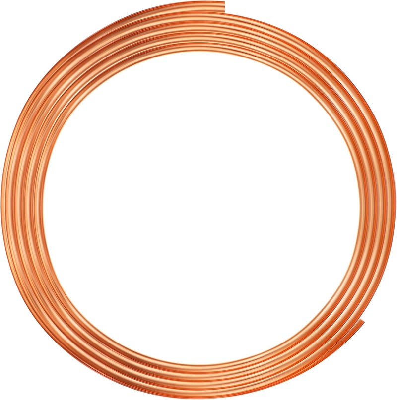 Yaocom أنبوب نحاسي 1/2" OD x 7/16" ID x 10 قدم أنبوب نحاسي للتبريد T2 أنبوب نحاسي لولبي ناعم لأنظمة التكييف، مشاريع DIY، ثلاجات، صناعة - Image 1